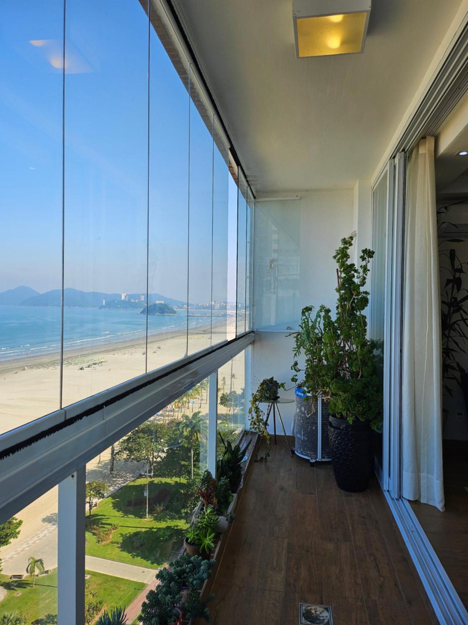 Apartamentos Na Praia Do Gonzaga Frente Mar Com Estacionamento Santos  Luaran gambar